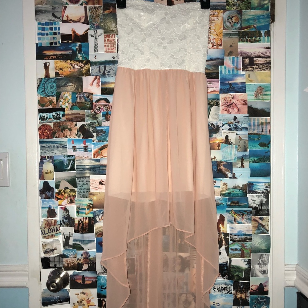 HIGH LOW STRAPLESS DRESS